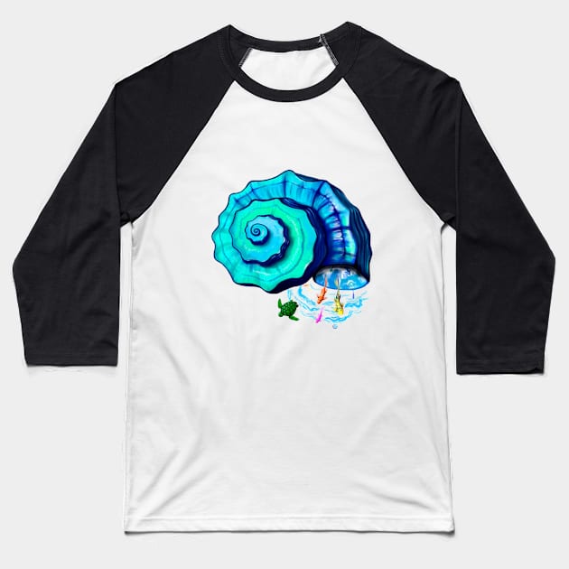 Fish Shell Baseball T-Shirt by YellowStone
